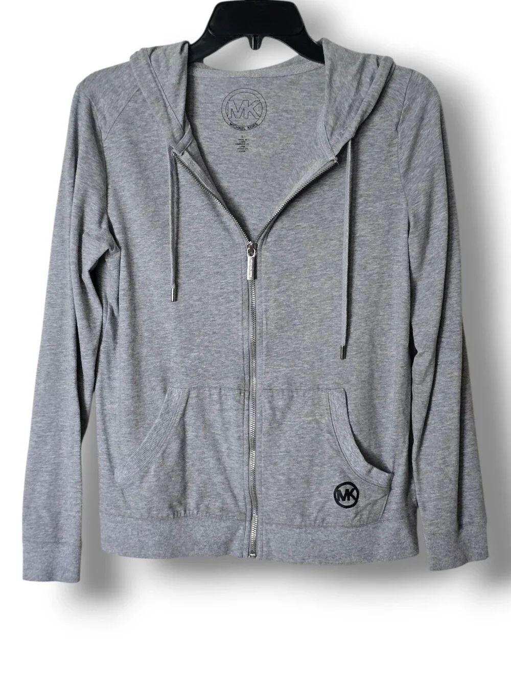 Michael Kors Gray Full Zip Casual Lounge Logo Hoodie Jacket - Size Small